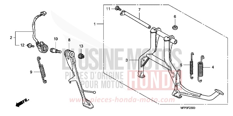 BEQUILLE for CB1300 Super Bold'or PEARL SUNBEAM WHITE (NHA66KF) from 2009